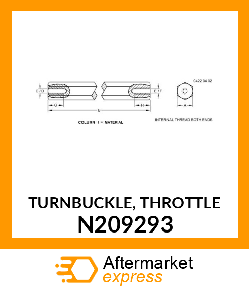 TURNBUCKLE, THROTTLE N209293