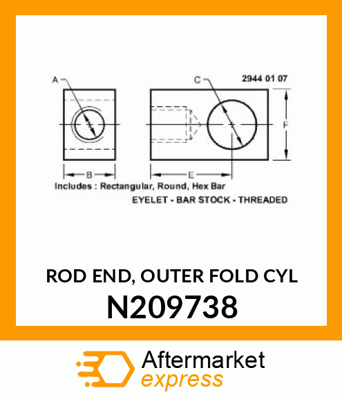 ROD END, OUTER FOLD CYL N209738
