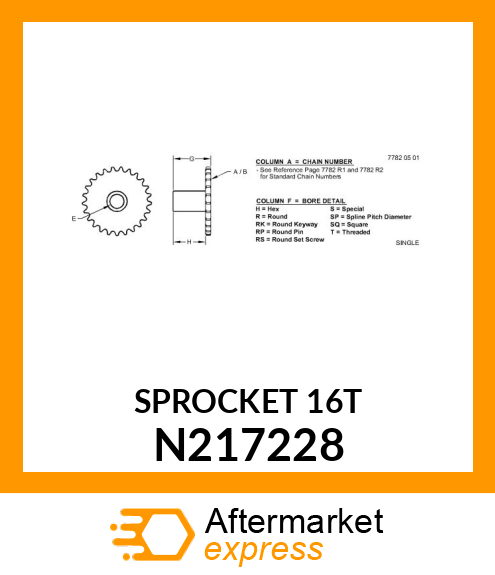 SPROCKET N217228