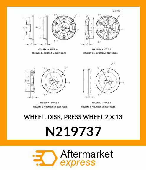 WHEEL, DISK, PRESS WHEEL 2 X 13 N219737