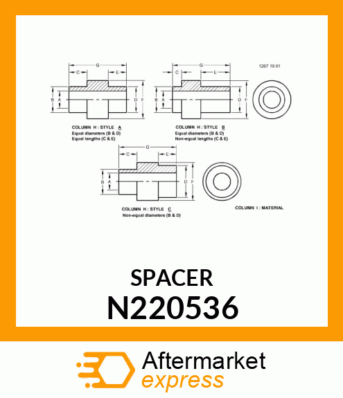 SPACER IDLER GEAR N220536