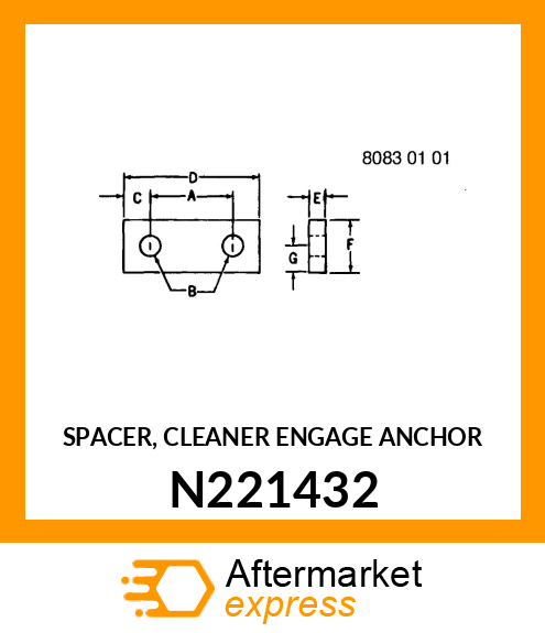 SPACER, CLEANER ENGAGE ANCHOR N221432