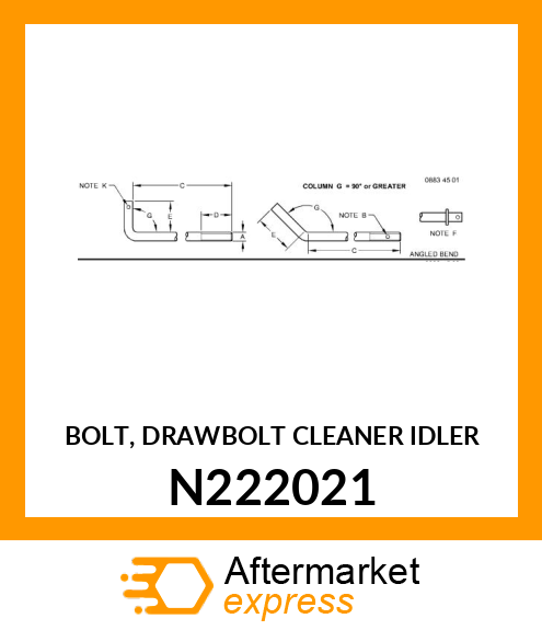 BOLT, DRAWBOLT CLEANER IDLER N222021