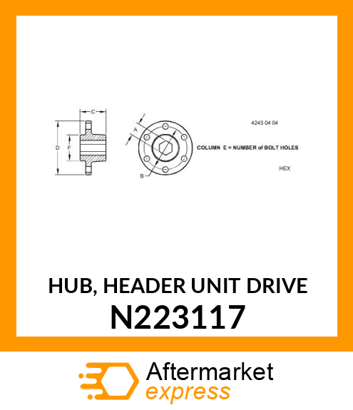 HUB, HEADER N223117