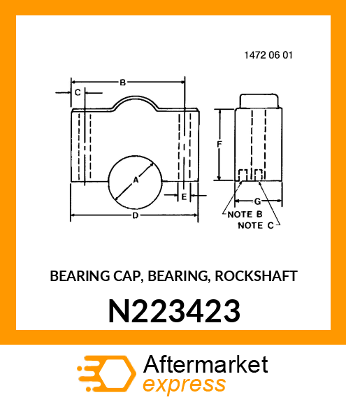 BEARING CAP, BEARING, ROCKSHAFT N223423