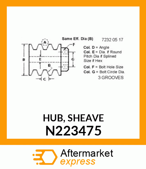 HUB, SHEAVE N223475