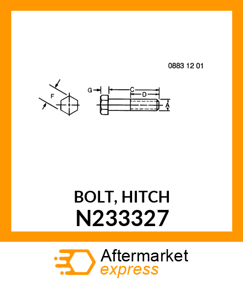 BOLT, HITCH N233327