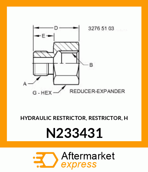 HYDRAULIC RESTRICTOR, RESTRICTOR, H N233431