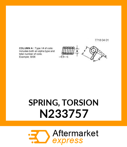 SPRING, TORSION N233757