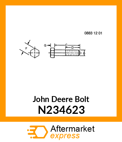 BOLT, RIG MTG. 5/8 X 15.5 A17F N234623