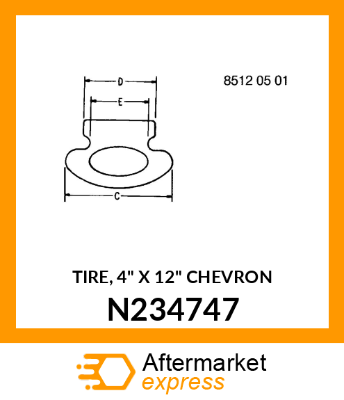 TIRE, 4" X 12" CHEVRON N234747