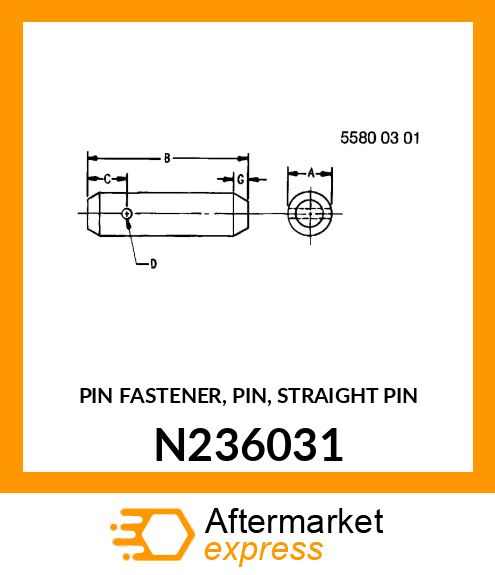 PIN FASTENER, PIN, STRAIGHT PIN N236031