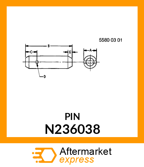 PIN FASTENER, PIN, WHEEL LINKAGE, R N236038