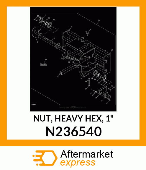 NUT, HEAVY HEX, 1" N236540