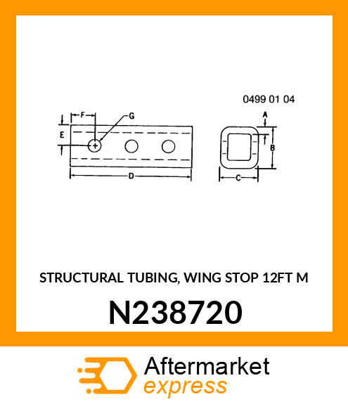 STRUCTURAL TUBING, WING STOP 12FT M N238720