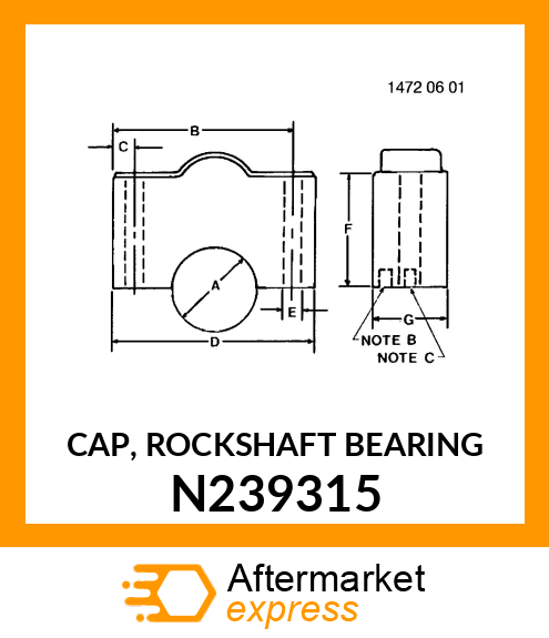 CAP, ROCKSHAFT BEARING N239315