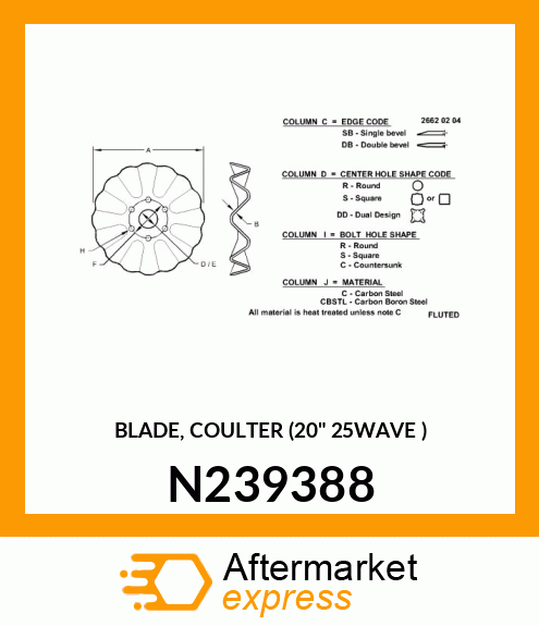 BLADE, COULTER (20" 25WAVE ) N239388