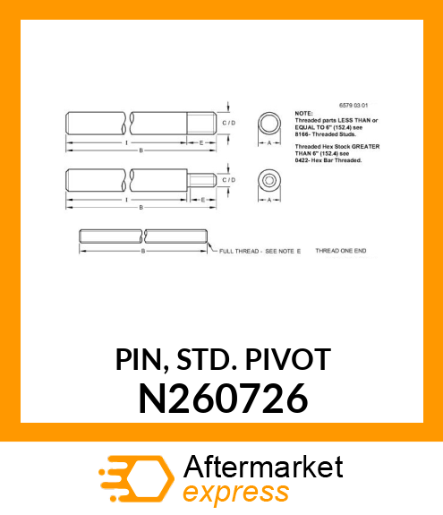 PIN, STD. PIVOT N260726