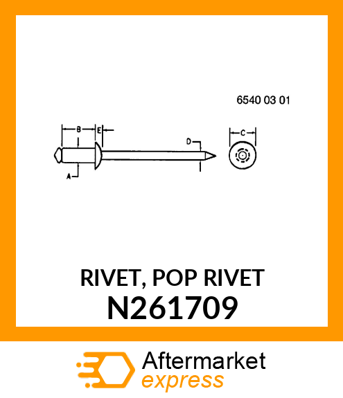 RIVET, POP RIVET N261709