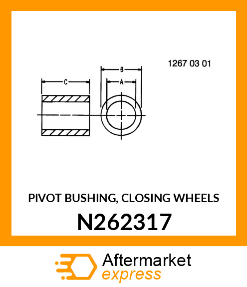 PIVOT BUSHING, CLOSING WHEELS N262317