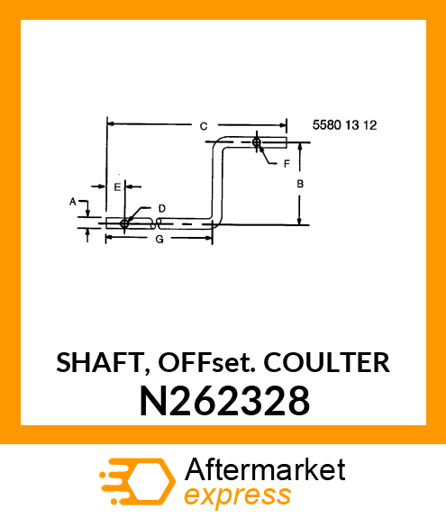 SHAFT, OFFSET COULTER N262328