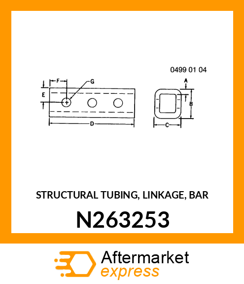 STRUCTURAL TUBING, LINKAGE, BAR N263253