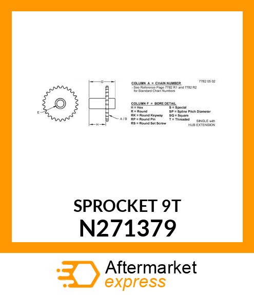 SPROCKET, LOWER N271379