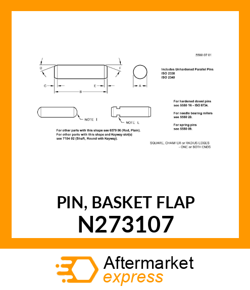 PIN, BASKET FLAP N273107