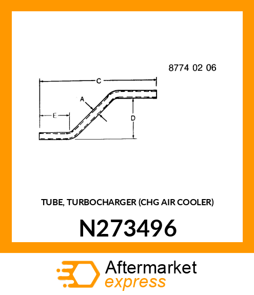 TUBE, TURBOCHARGER (CHG AIR COOLER) N273496