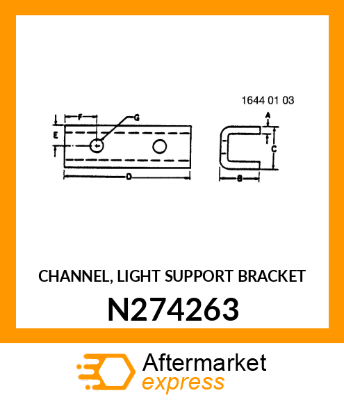 CHANNEL, LIGHT SUPPORT BRACKET N274263