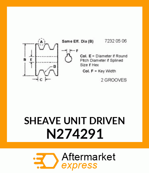 SHEAVE UNIT DRIVEN N274291