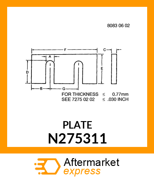 STRAP, SHIM, LH REAR POST N275311