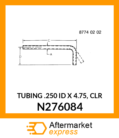 TUBING .250 ID X 4.75, CLR N276084