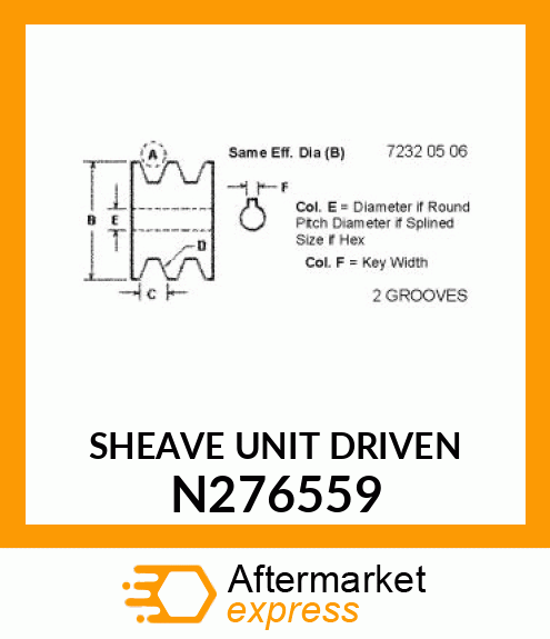 SHEAVE UNIT DRIVEN N276559