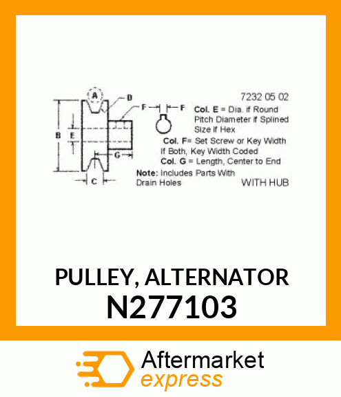 PULLEY, ALTERNATOR N277103