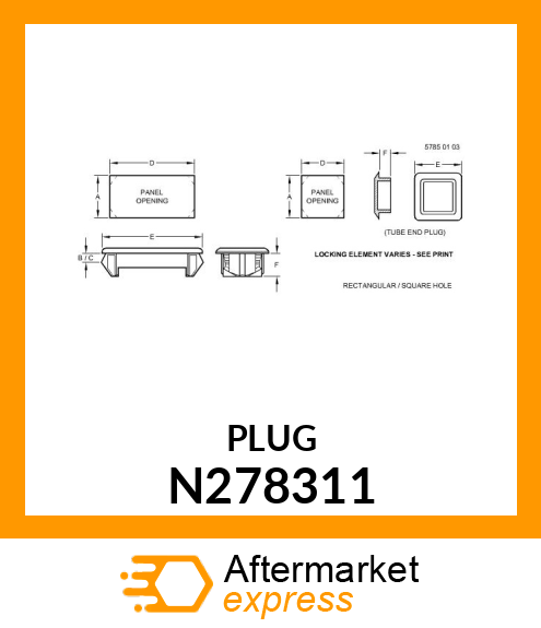 PLUG, SQUARE N278311