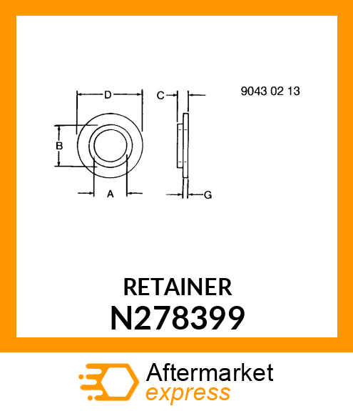 WASHER, SUN GEAR HOUSING N278399