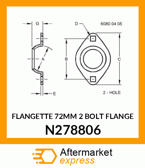 FLANGETTE 72MM 2 BOLT FLANGE N278806