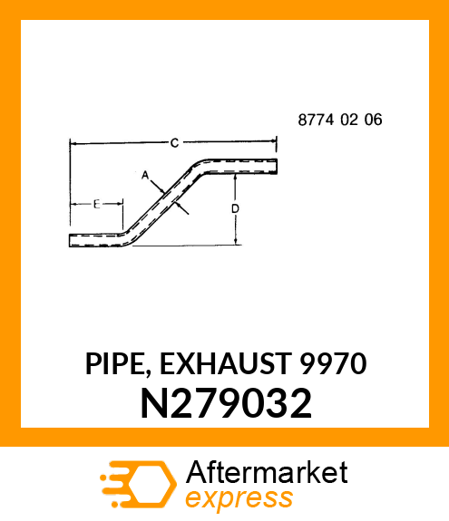 PIPE, EXHAUST 9970 N279032