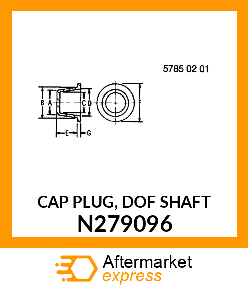 CAP PLUG, DOF SHAFT N279096