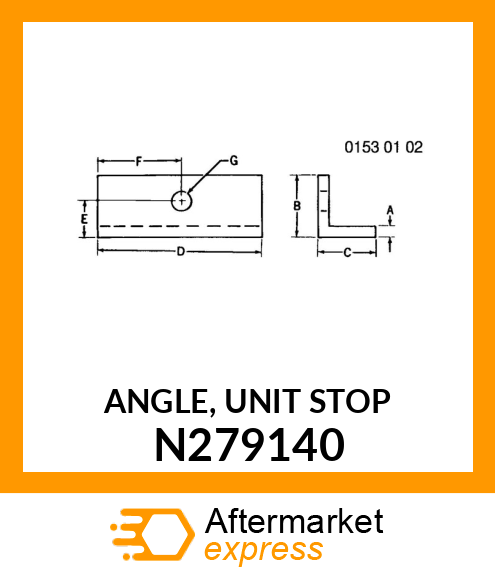 ANGLE, UNIT STOP N279140