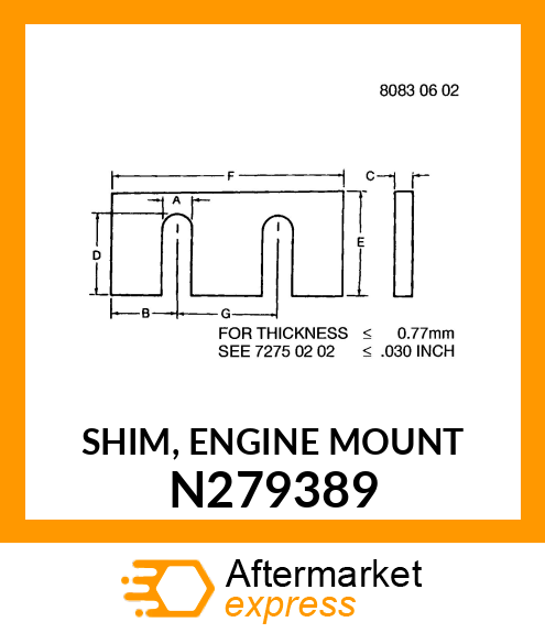 SHIM, ENGINE MOUNT N279389