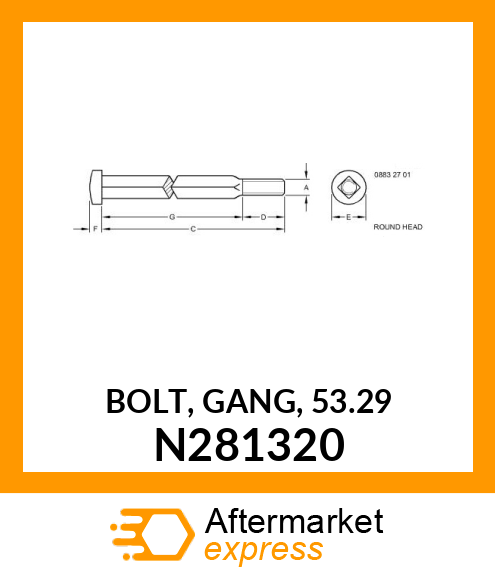 BOLT, GANG, 53.29 N281320