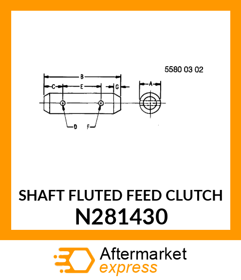 SHAFT FLUTED FEED CLUTCH N281430