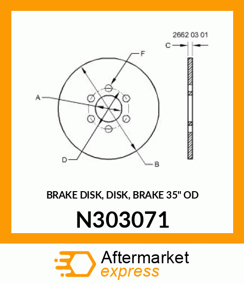 BRAKE DISK, DISK, BRAKE 35" OD N303071