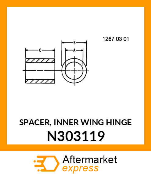 SPACER, INNER WING HINGE N303119
