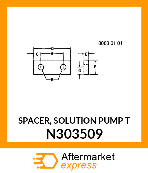 SPACER, SOLUTION PUMP T N303509