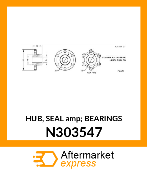 HUB, SEAL amp; BEARINGS N303547