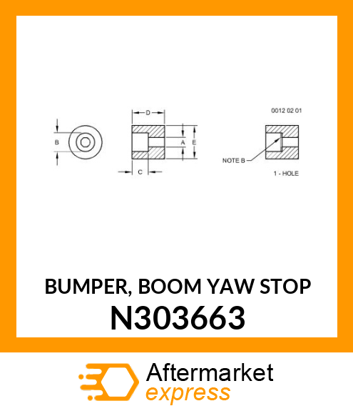 BUMPER, BOOM YAW STOP N303663