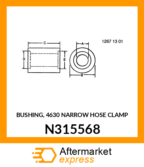 BUSHING, 4630 NARROW HOSE CLAMP N315568